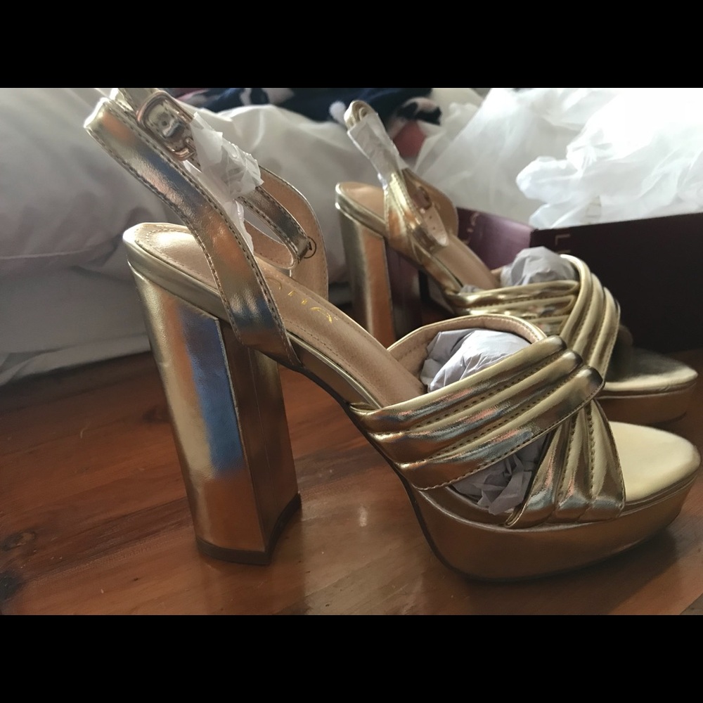 Gold Strappy Heels